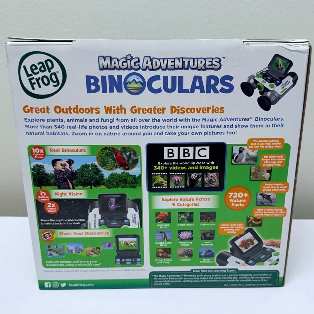 New LeapFrog Magic Adventures Binoculars w/Camera, Night Vision, Adventure Games